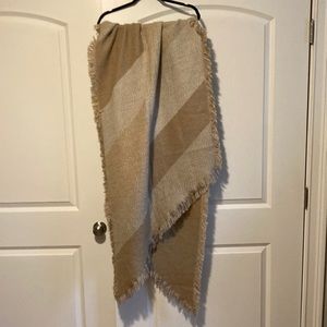 Beautiful tan and cream wool shawl